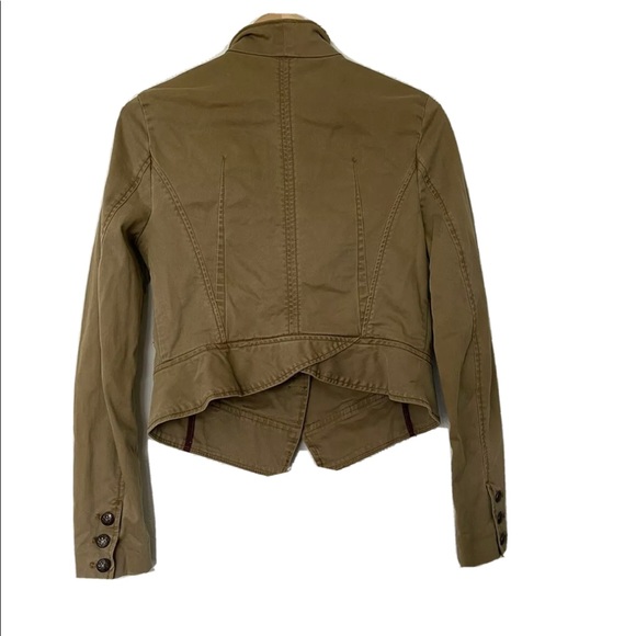 Free People Military Jacket Shrunken Officer Gold - Picture 5 of 11